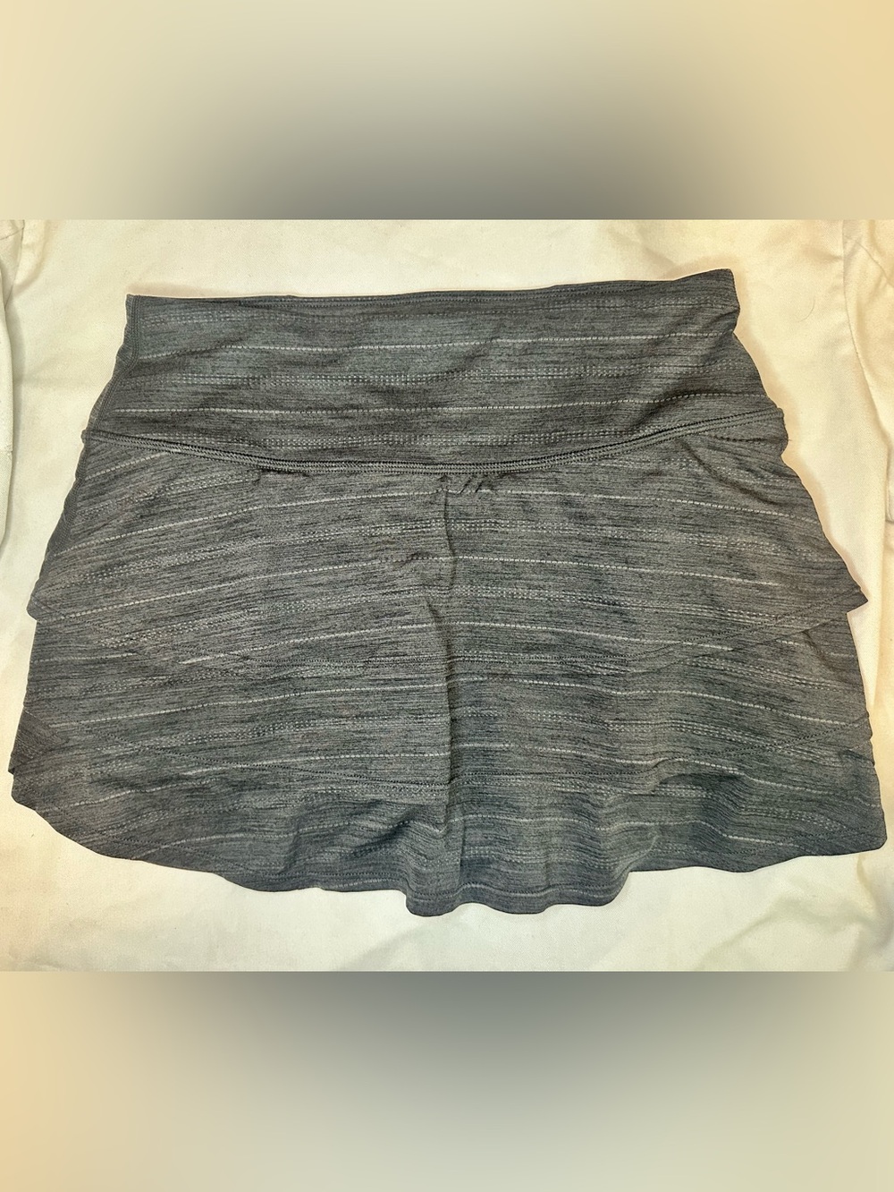 Athleta Swagger Skort Gray Spacedye Tiered Ruffle Tennis Golf Running Skirt S
